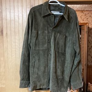 Perry Ellis leather shirt jacket